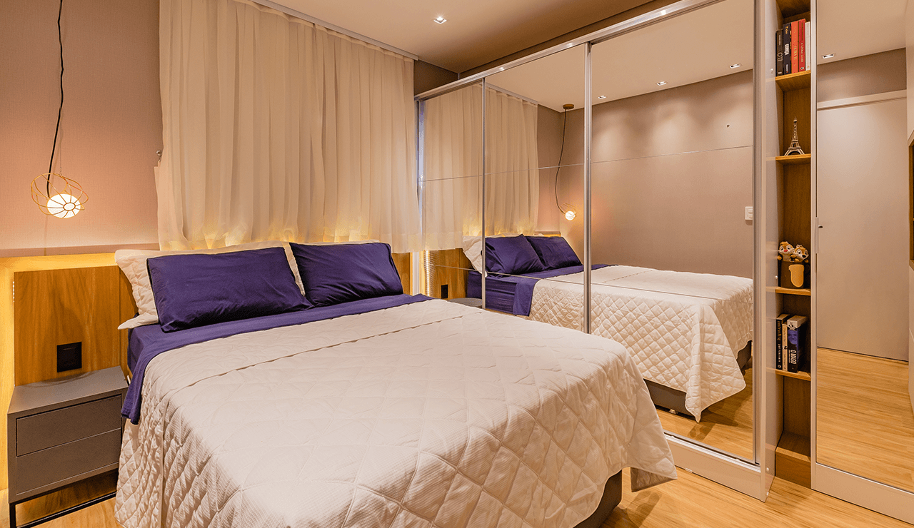 quarto de casal moderno apartamento