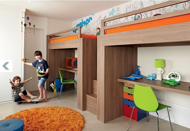 como organizar quarto de 3 filhos em pouco espaço