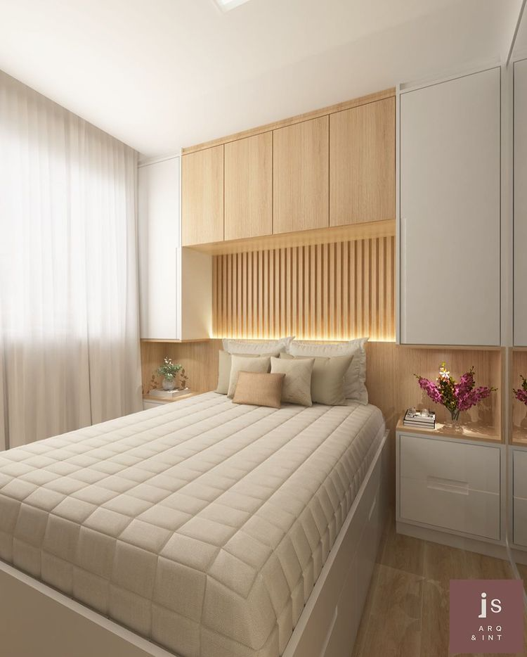quarto de casal pequeno apartamento planejado