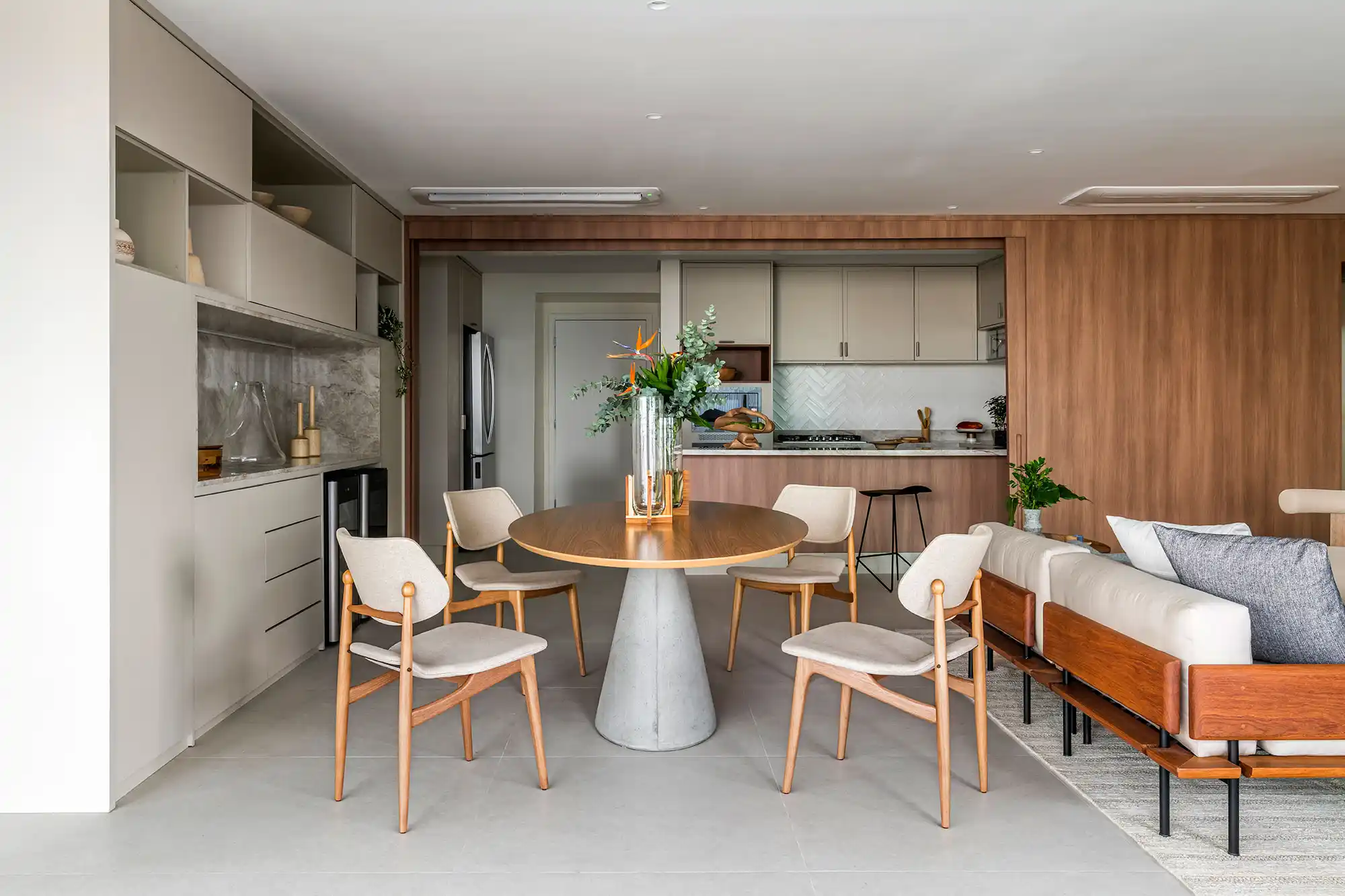 mesa de jantar para sala integrada