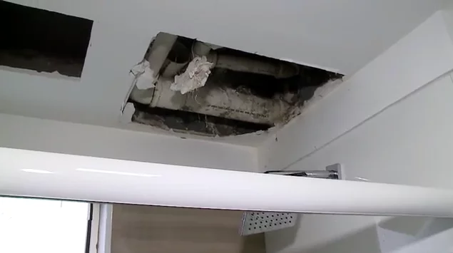 infiltração banheiro apartamento superior